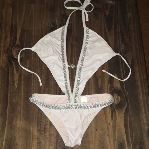 Veve Other - White and Silver Veve One-Piece Swimsuit
